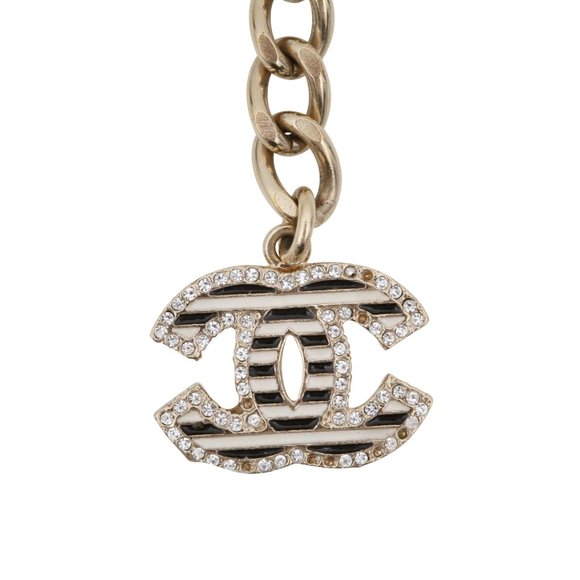 Chanel Striped CC Logo Chain Belt - Picture 3 of 4